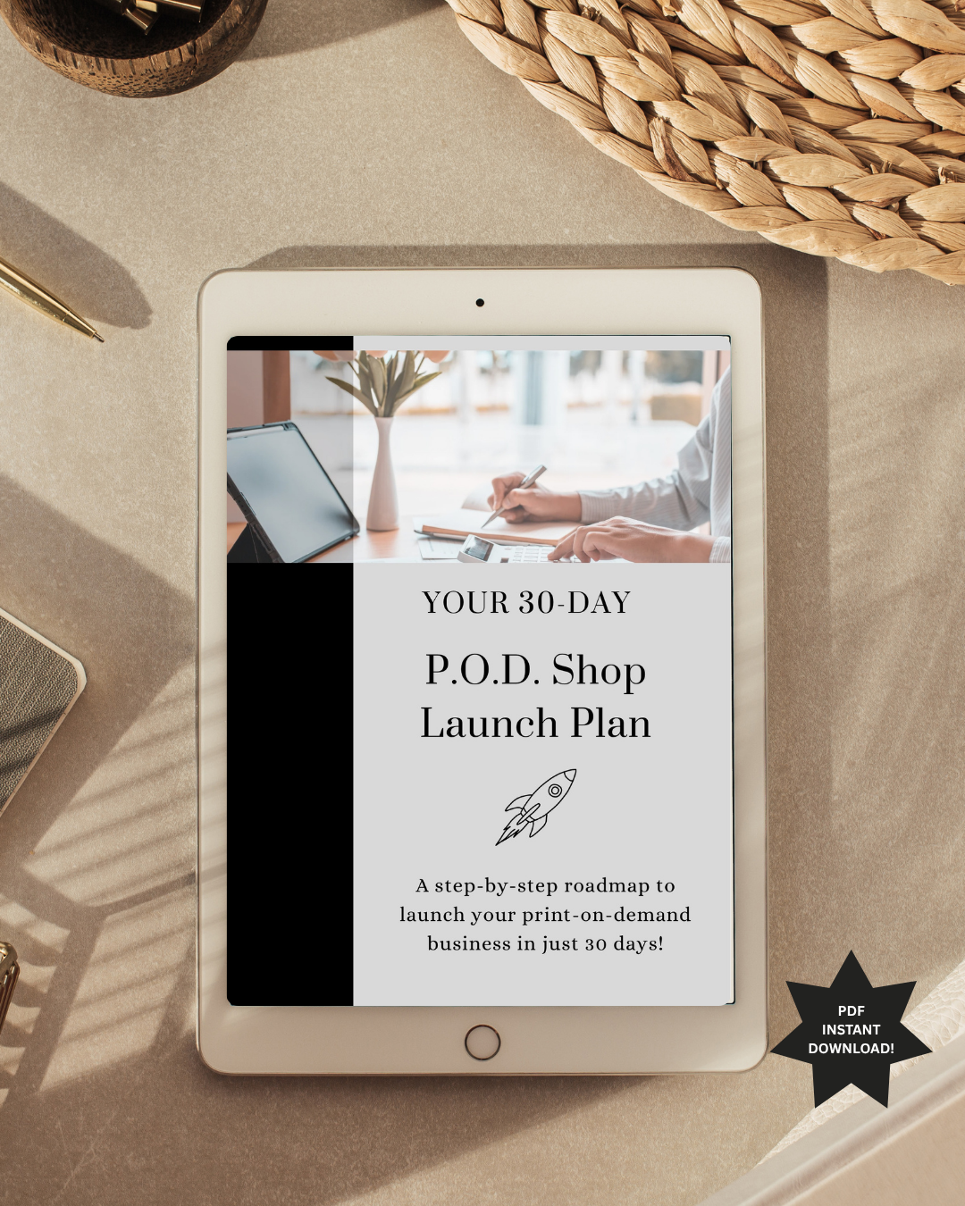 Your 30-Day P.O.D. Shop Launch Plan | PDF Instant Download